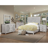 Origins by Alpine Aria Wood 3 Drawer Nightstand in Light Gray