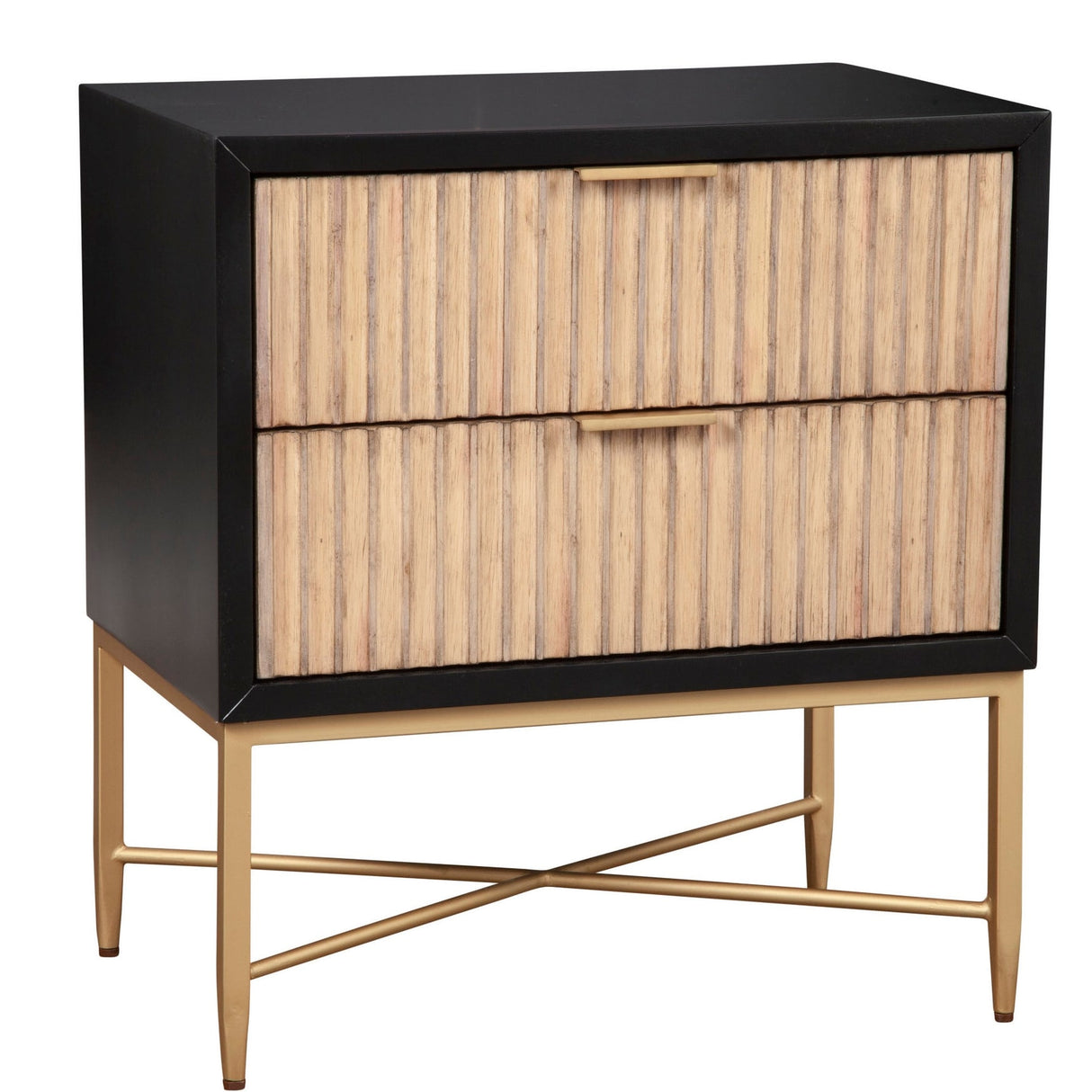 Origins by Alpine Larsen 2 Drawer Wood Nightstand