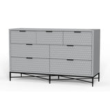 Origins by Alpine Milo 7 Drawer Dresser in Light Slate Grey