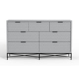 Origins by Alpine Milo 7 Drawer Dresser in Light Slate Grey