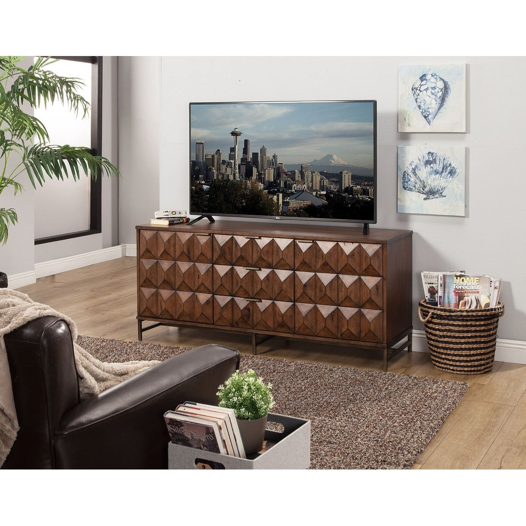 Origins by Alpine Trig TV Console for TV's up to 70", Mahogany