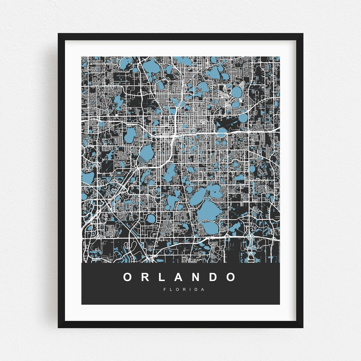 Orlando Florida Maps City Pattern Patterns Tomato Art Print/Poster
