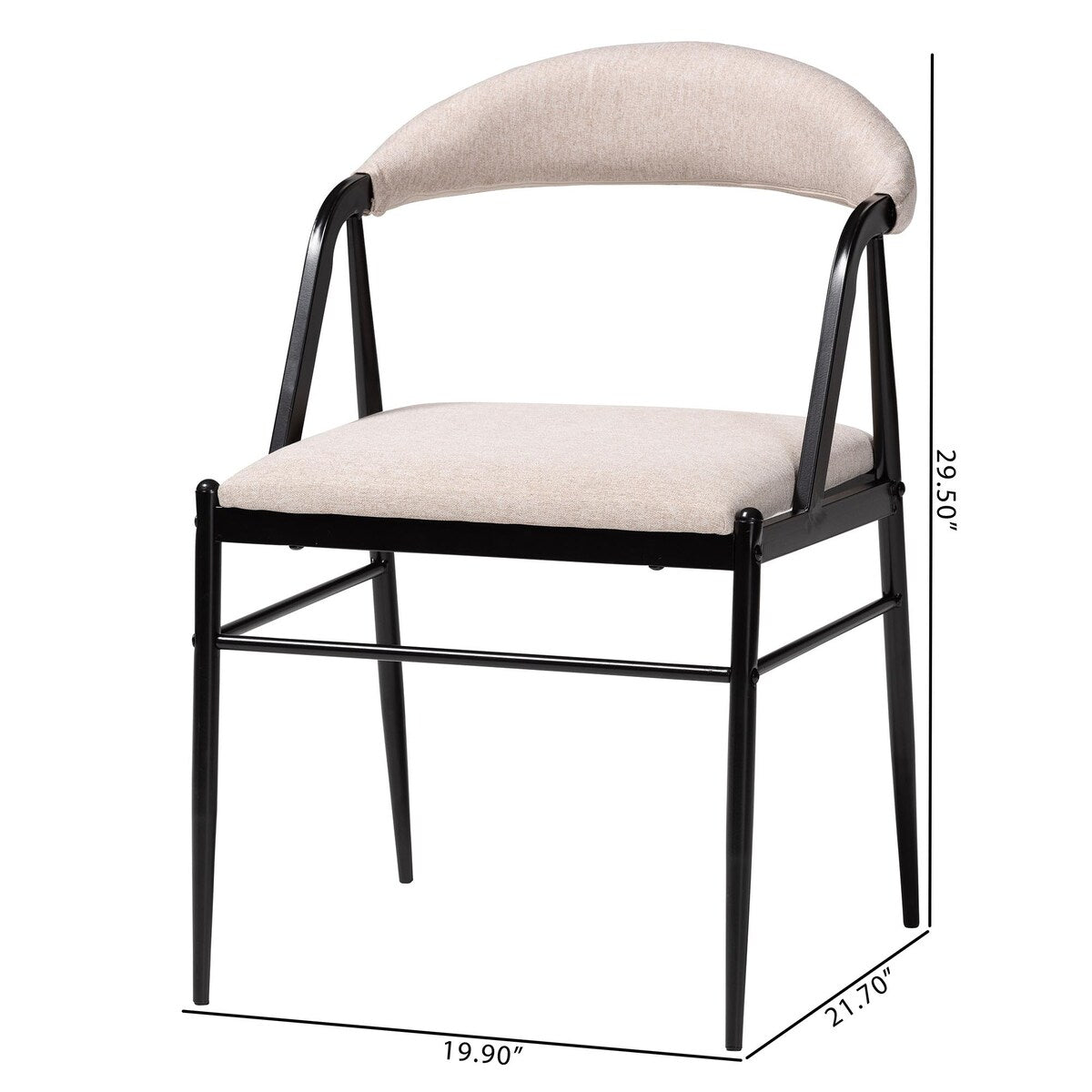 Orrin Modern Industrial Fabric and Metal 4-Piece Dining Chair Set