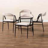 Orrin Modern Industrial Fabric and Metal 4-Piece Dining Chair Set