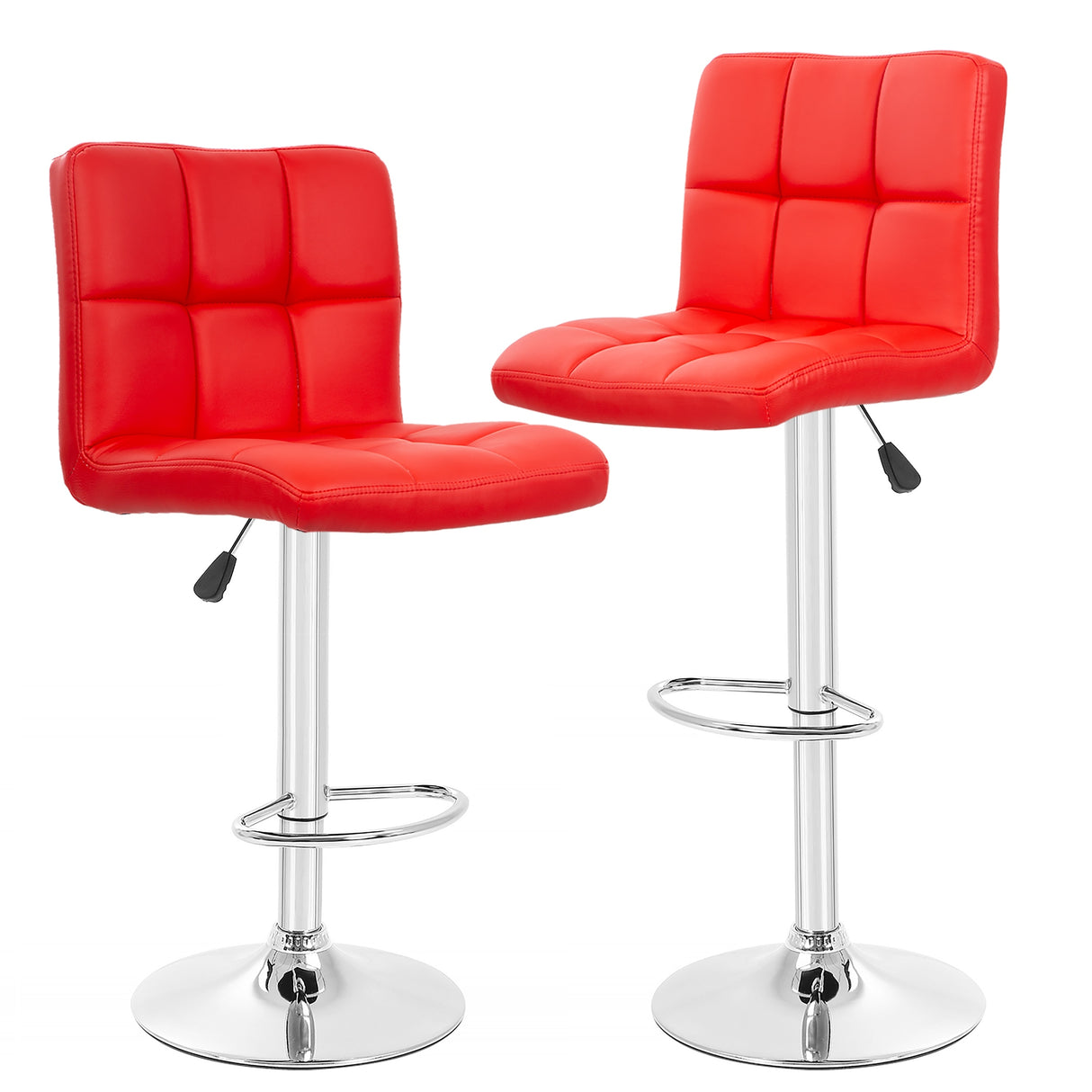 Furniture of America Orson Modern PU Leather Adjustable Height Swivel Bar Stools (Set of 2)