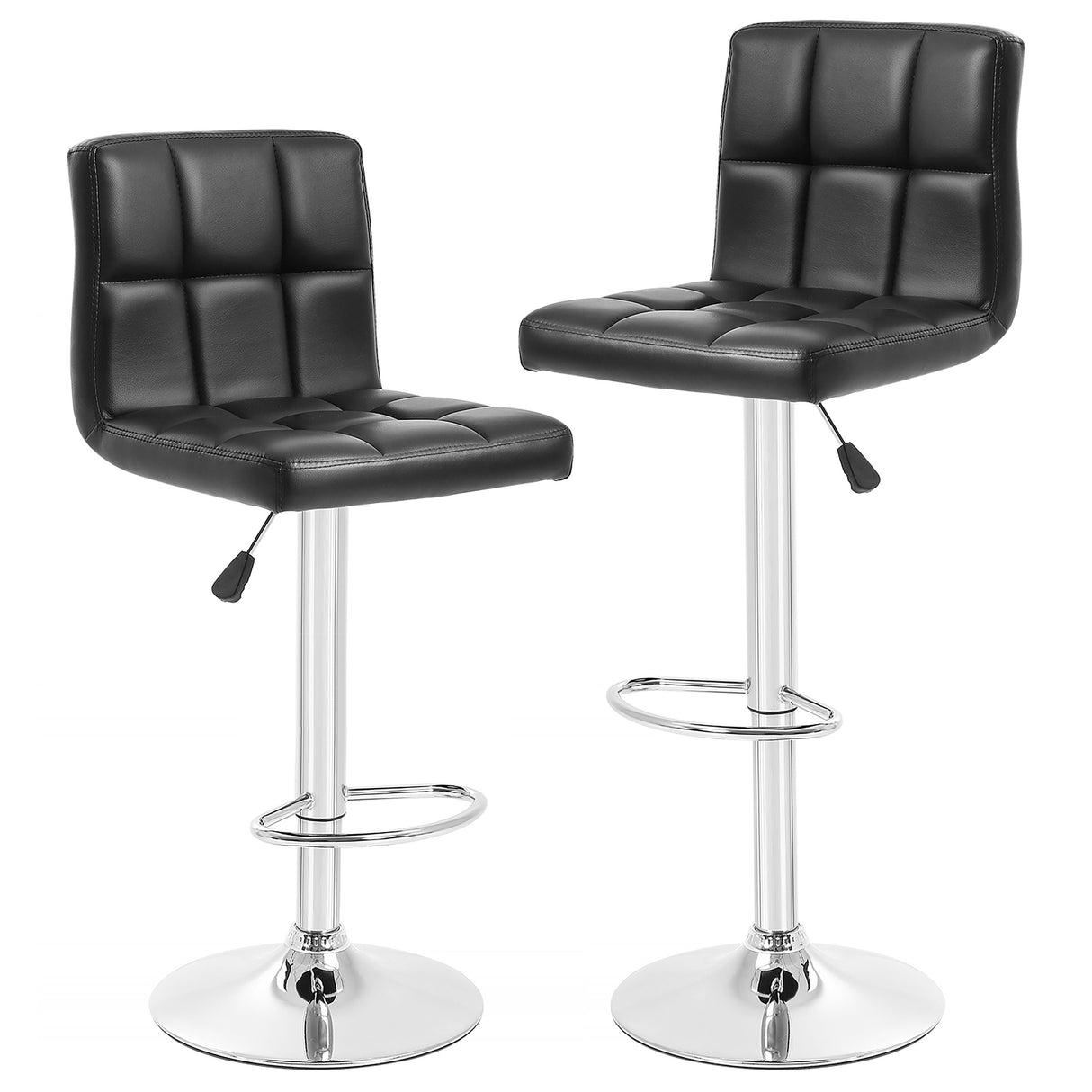 Furniture of America Orson Modern PU Leather Adjustable Height Swivel Bar Stools (Set of 2)