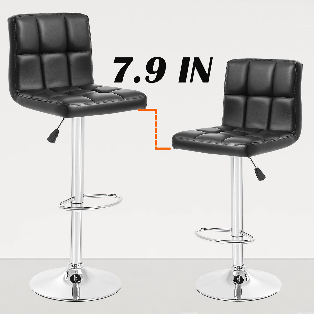Furniture of America Orson Modern PU Leather Adjustable Height Swivel Bar Stools (Set of 2)