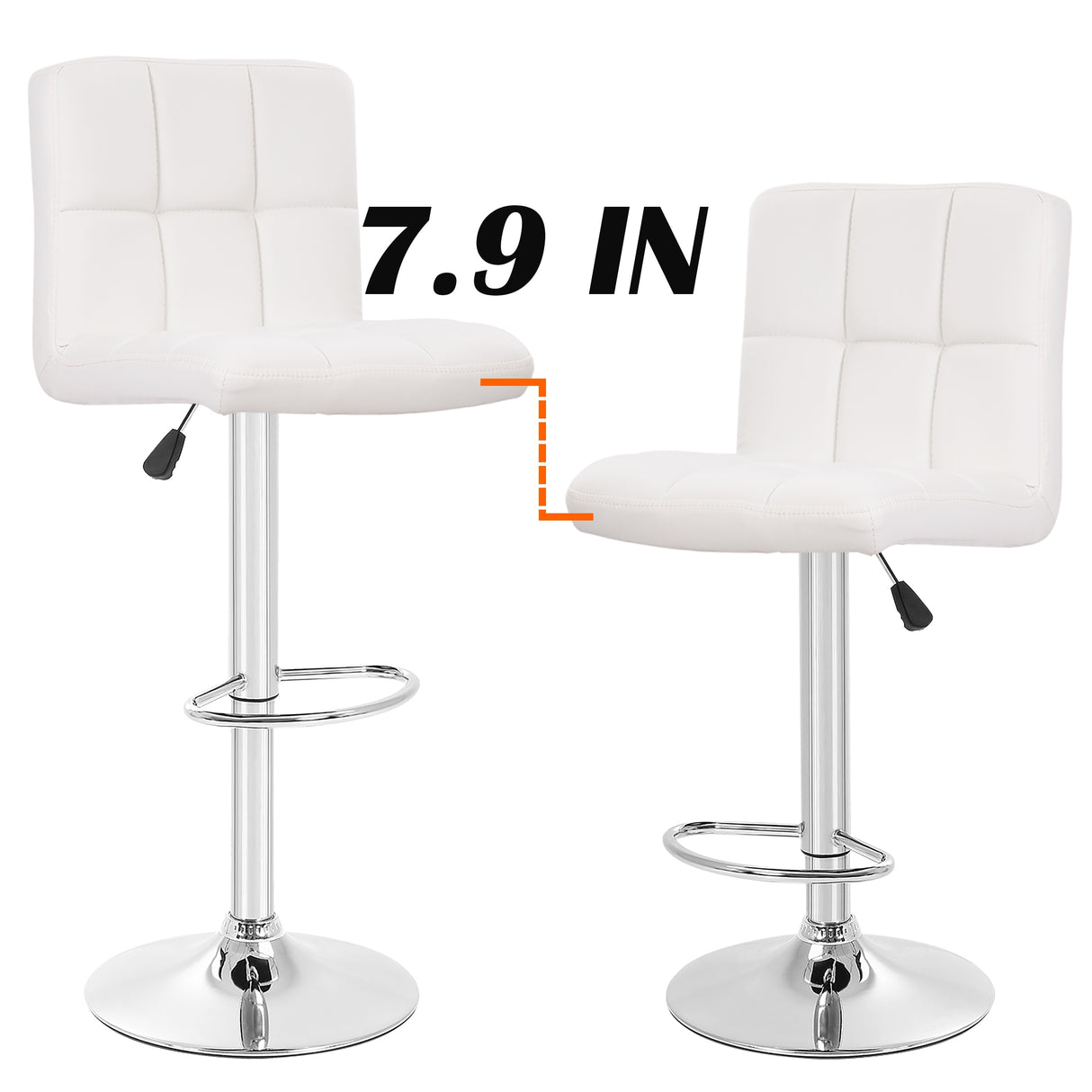Furniture of America Orson Modern PU Leather Adjustable Height Swivel Bar Stools (Set of 2)