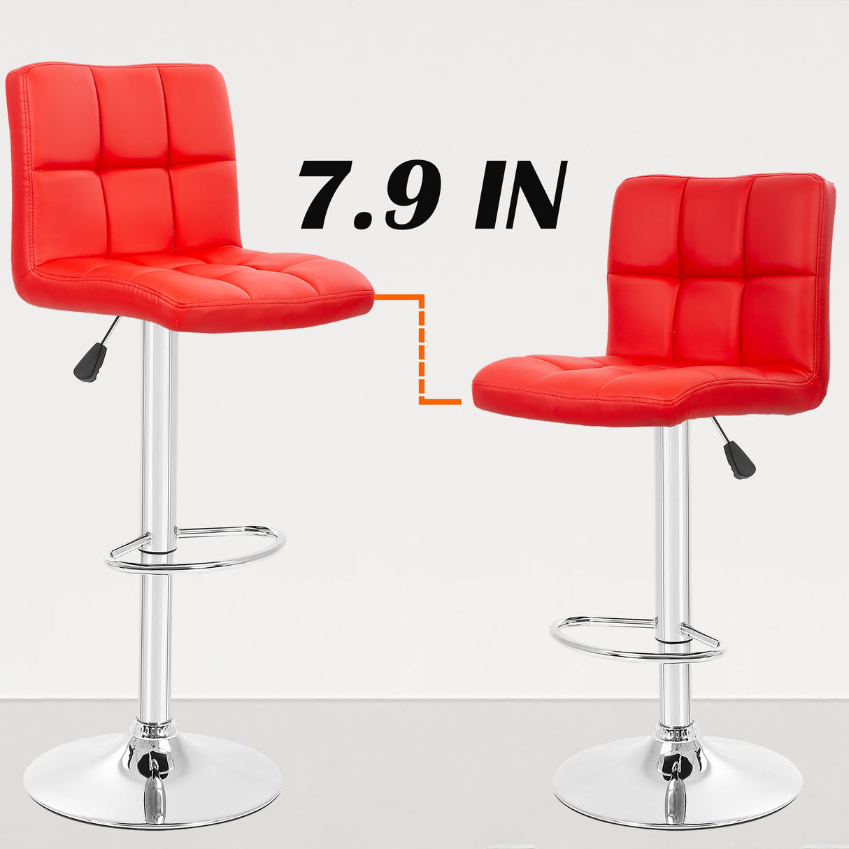 Furniture of America Orson Modern PU Leather Adjustable Height Swivel Bar Stools (Set of 2)