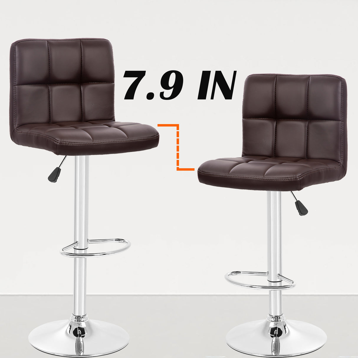 Furniture of America Orson Modern PU Leather Adjustable Height Swivel Bar Stools (Set of 2)