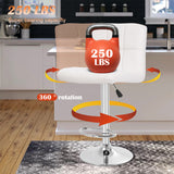 Furniture of America Orson Modern PU Leather Adjustable Height Swivel Bar Stools (Set of 2)