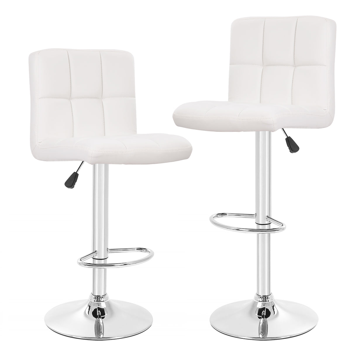 Furniture of America Orson Modern PU Leather Adjustable Height Swivel Bar Stools (Set of 2)