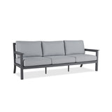 Ortun Outdoor Three Seat Sofa in Gray w/Gray Cushions by Real Flame