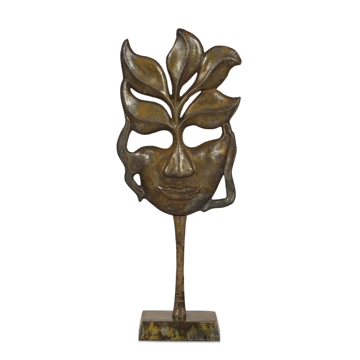 Orwell Indoor Aluminum Handcrafted Decorative Face Accessory with Stand by Christopher Knight Home