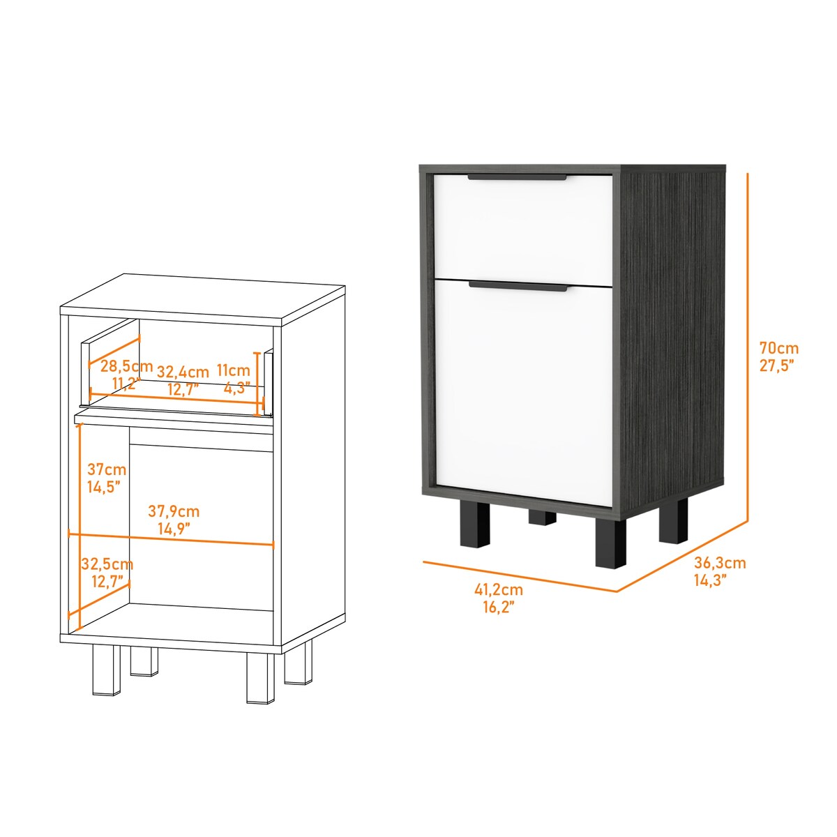 Osbourne 1-Drawer Nightstand