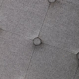 Oscar Upholstered Storage Ottomans, Grey and Silver (Set of 2)