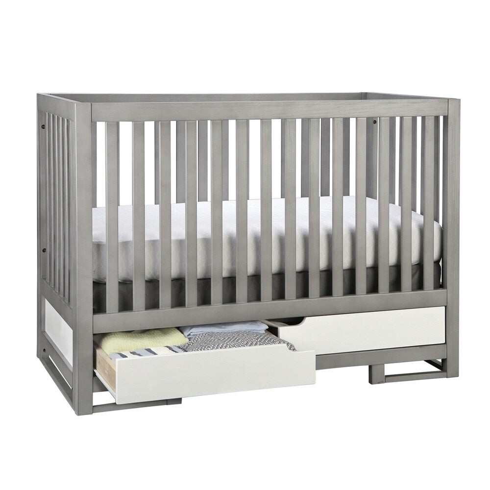 Oslo 2-in-1 Convertible Crib - moon grey / pure white
