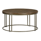 Oslo Wood and Metal Round Occasional Tables (Set of 3)