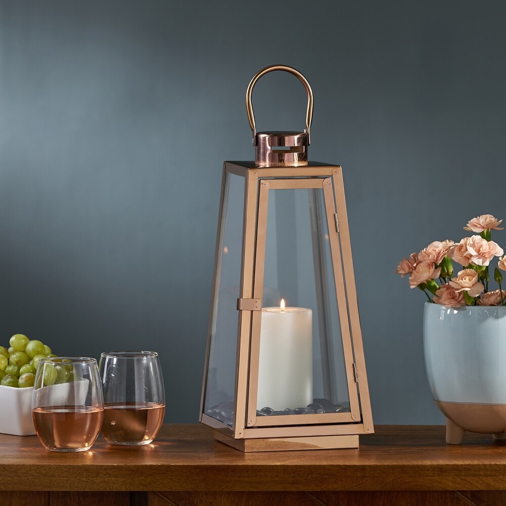 Osprey Modern 15" Stainless Steel Lantern by Christopher Knight Home