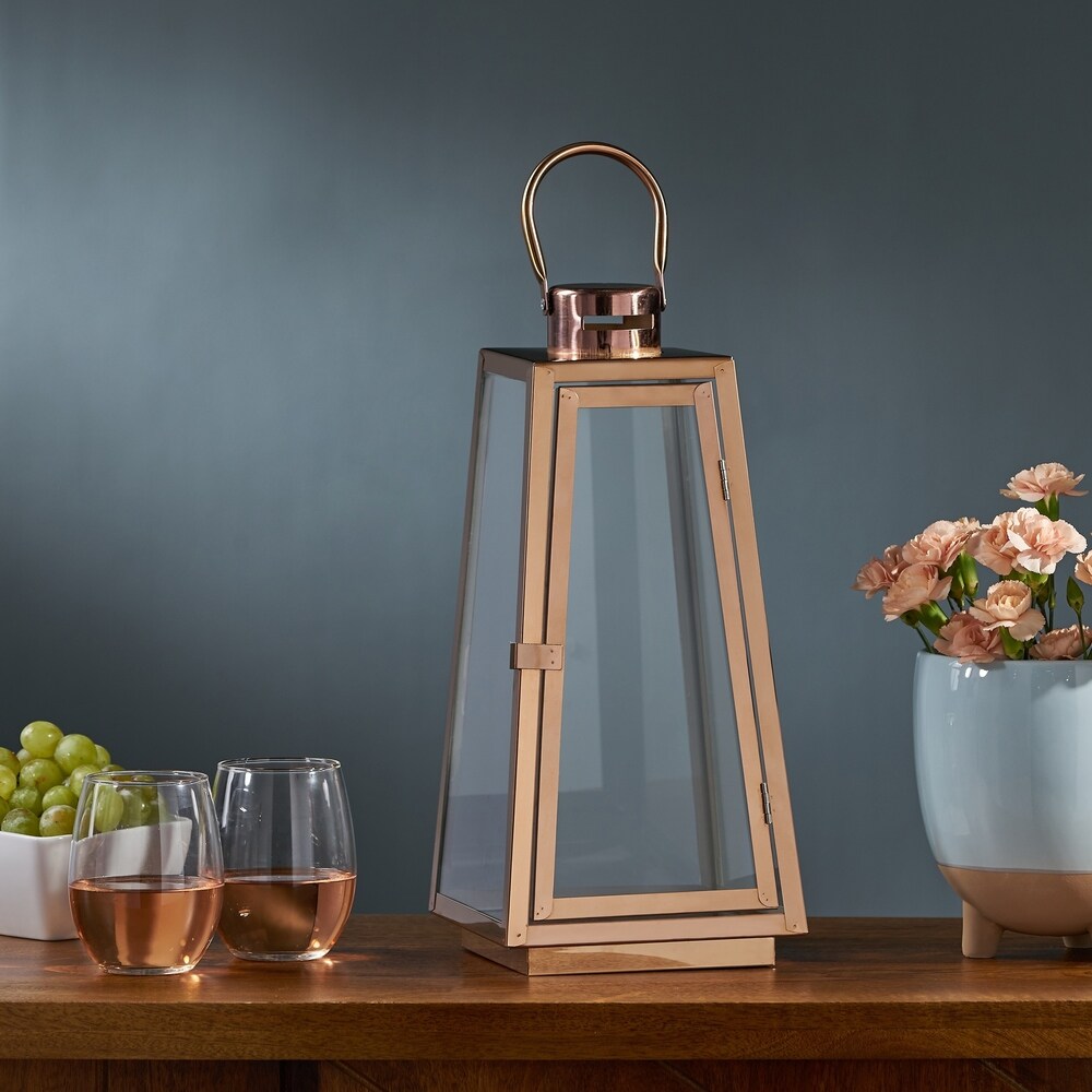 Osprey Modern 15" Stainless Steel Lantern by Christopher Knight Home