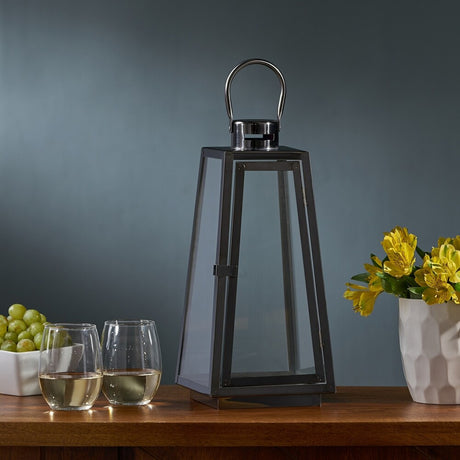 Osprey Modern 15" Stainless Steel Lantern by Christopher Knight Home