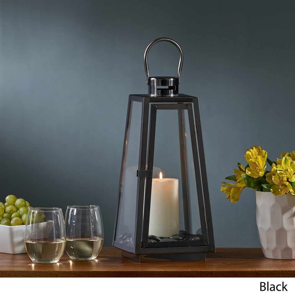 Osprey Modern 15" Stainless Steel Lantern by Christopher Knight Home