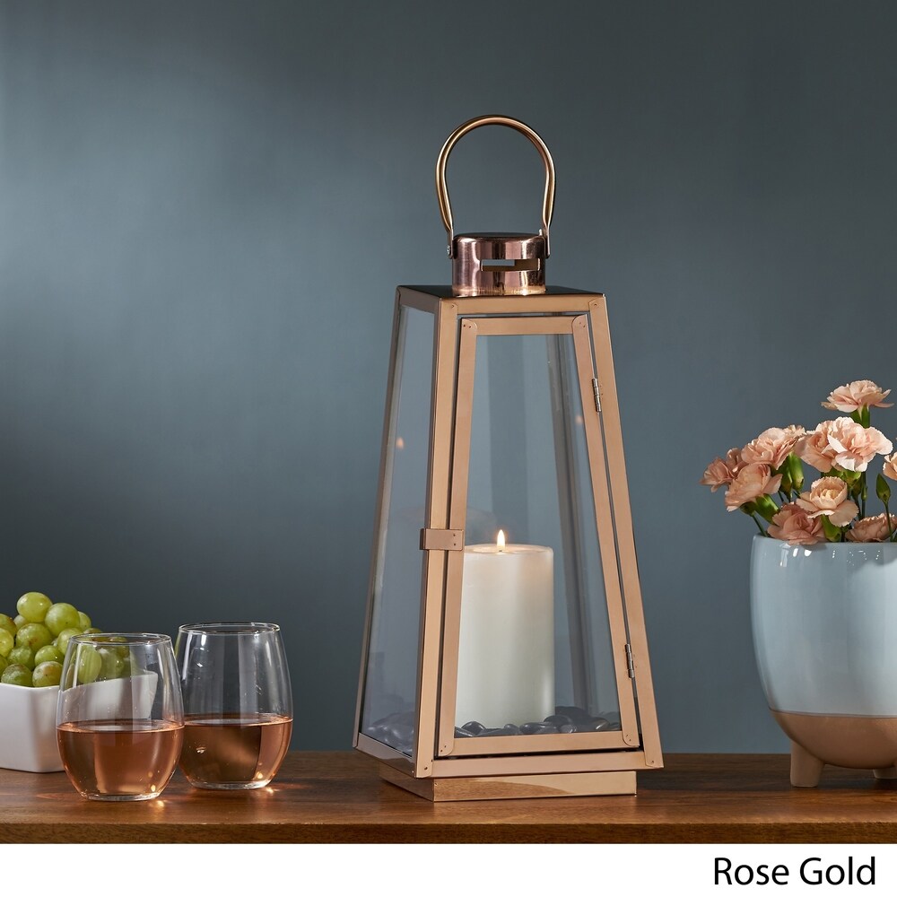 Osprey Modern 15" Stainless Steel Lantern by Christopher Knight Home