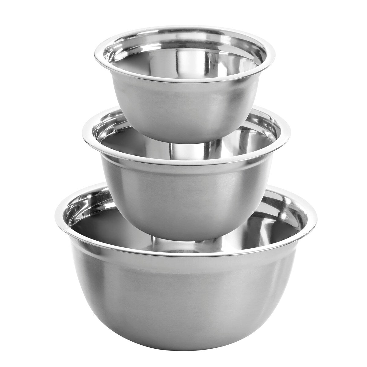 Oster Rosamond 3 Piece Stainless Steel Mixing Bowl Set in Silver - 3 Piece