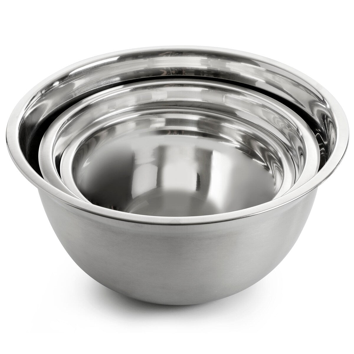 Oster Rosamond 3 Piece Stainless Steel Mixing Bowl Set in Silver - 3 Piece