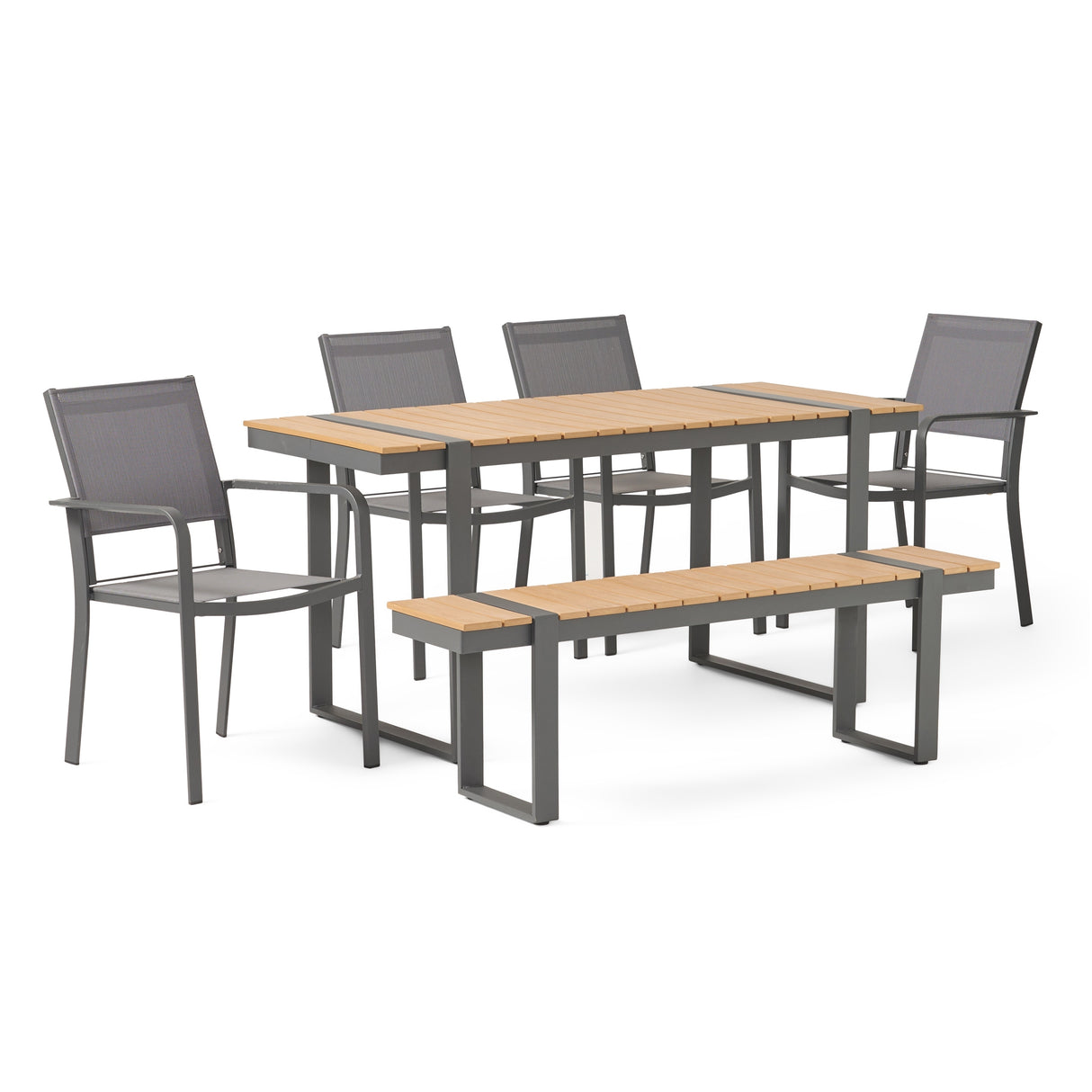 Otero Outdoor Aluminum Outdoor 6 Piece Dining Set by Christopher Knight Home