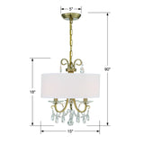 Othello 3 Light Vibrant Gold Chandelier - 15'' W x 15'' H
