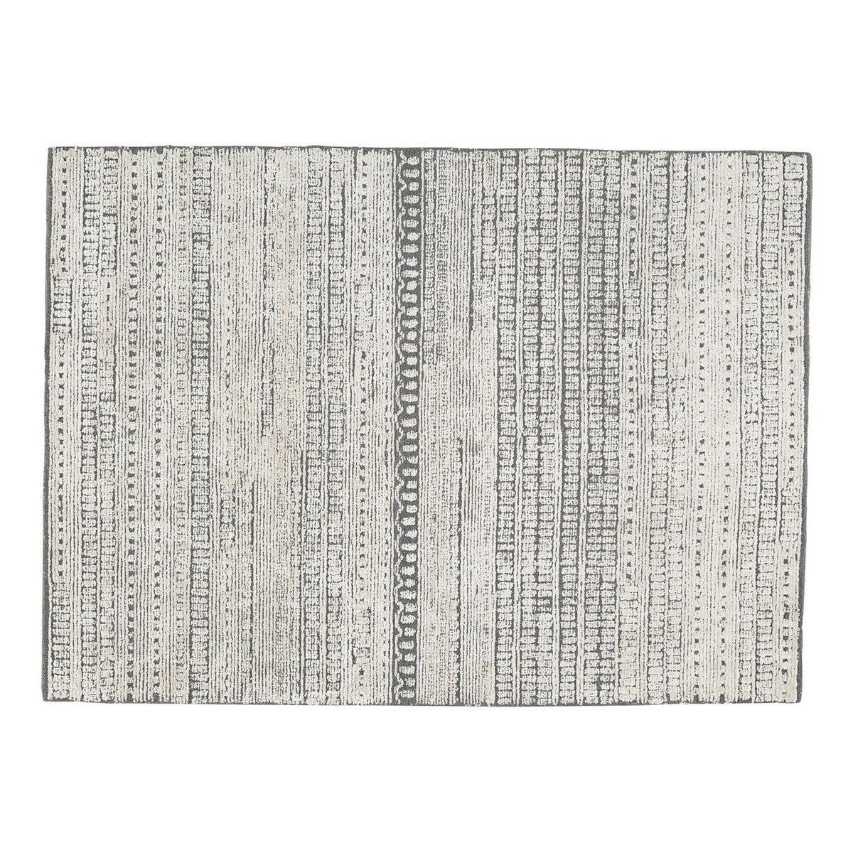 Otis 8 x 10 Modern Area Rug, Smoky Lined, Hand Tufted Wool, Large, Gray - 6' x 7' - 6' x 7'