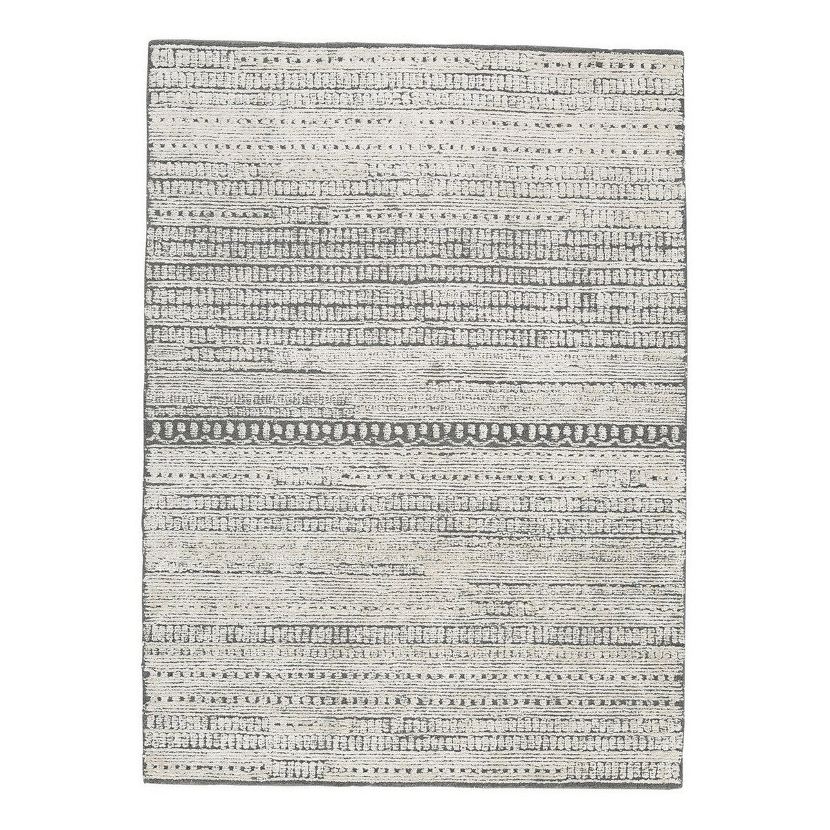 Otis 8 x 10 Modern Area Rug, Smoky Lined, Hand Tufted Wool, Large, Gray - 6' x 7' - 6' x 7'