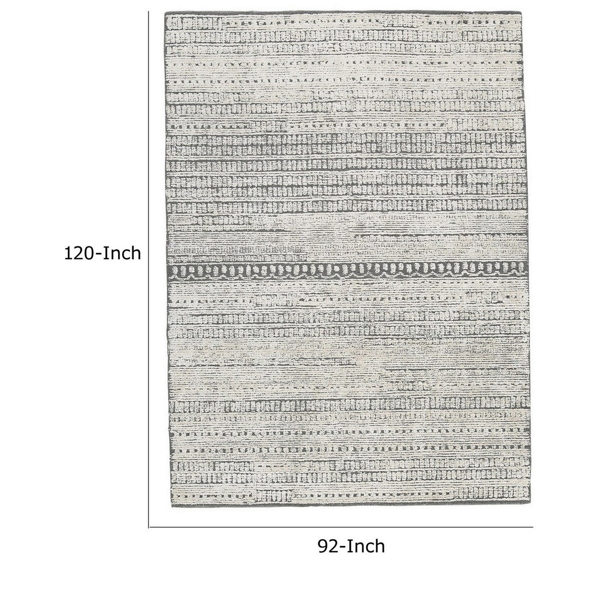 Otis 8 x 10 Modern Area Rug, Smoky Lined, Hand Tufted Wool, Large, Gray - 6' x 7' - 6' x 7'