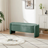 Ottoman Oval Storage Bench with Large Storage Space for Living Room - 3D Lamb Fleece Fabric