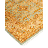 Overton Hand Knotted Wool Vintage Inspired Traditional Ottoman Blue Runner Rug - 2' 5" x 12' 5"