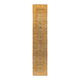 Overton Hand Knotted Wool Vintage Inspired Traditional Ottoman Blue Runner Rug - 2' 5" x 12' 5"