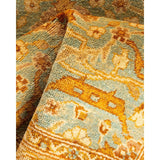 Overton Hand Knotted Wool Vintage Inspired Traditional Ottoman Blue Runner Rug - 2' 5" x 12' 5"