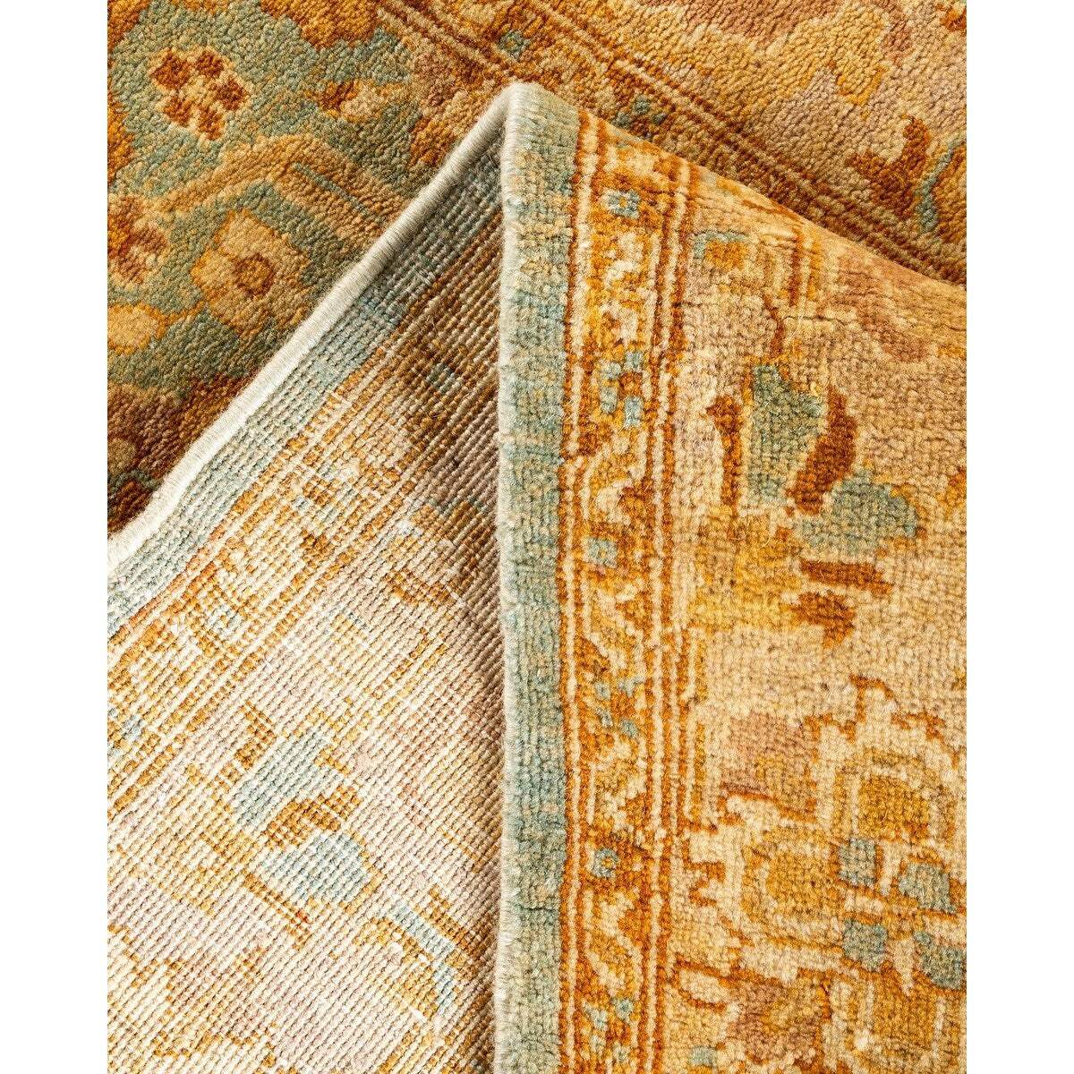 Overton Hand Knotted Wool Vintage Inspired Traditional Ottoman Blue Runner Rug - 2' 5" x 12' 5"