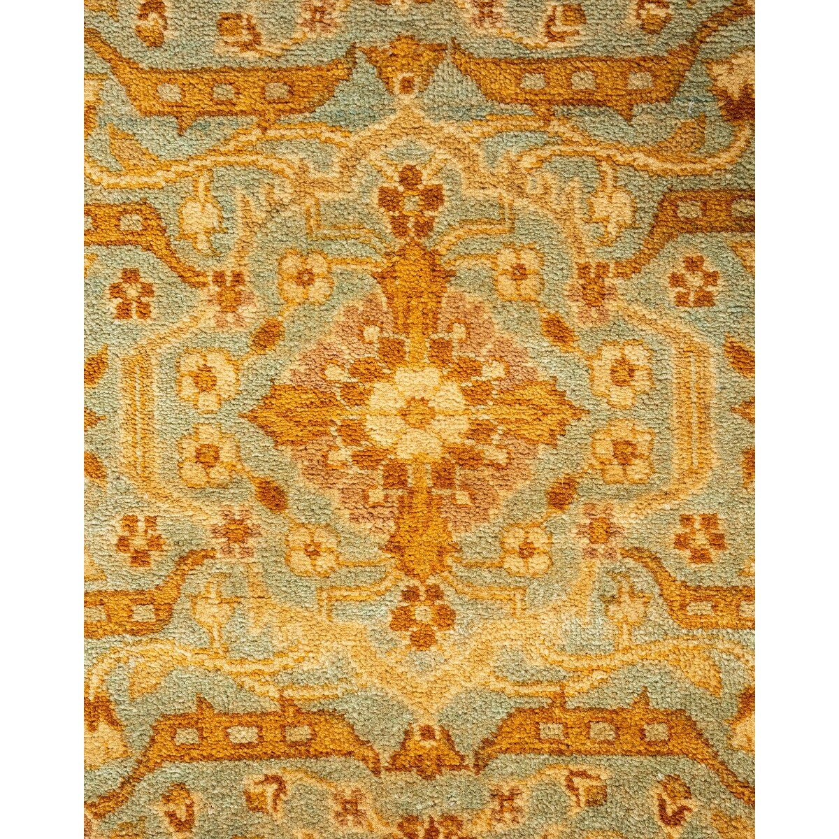 Overton Hand Knotted Wool Vintage Inspired Traditional Ottoman Blue Runner Rug - 2' 5" x 12' 5"