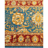 Overton Hand Knotted Wool Vintage Inspired Traditional Ottoman Blue Runner Rug - 2' 6" x 9' 5"