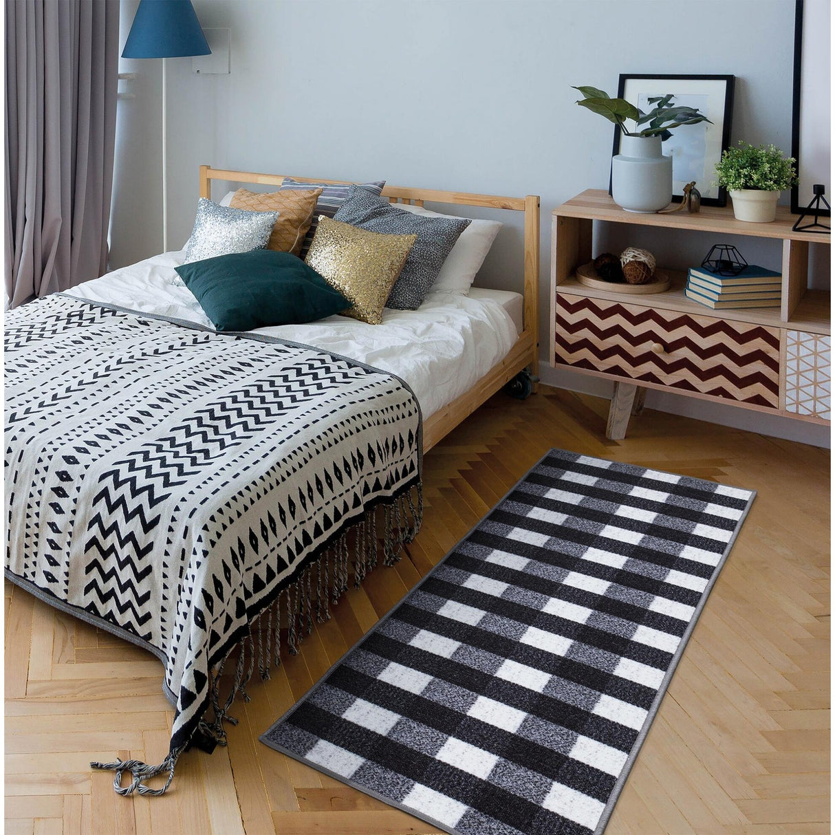 Ottomanson Classics Collection Checkered Design Rugs