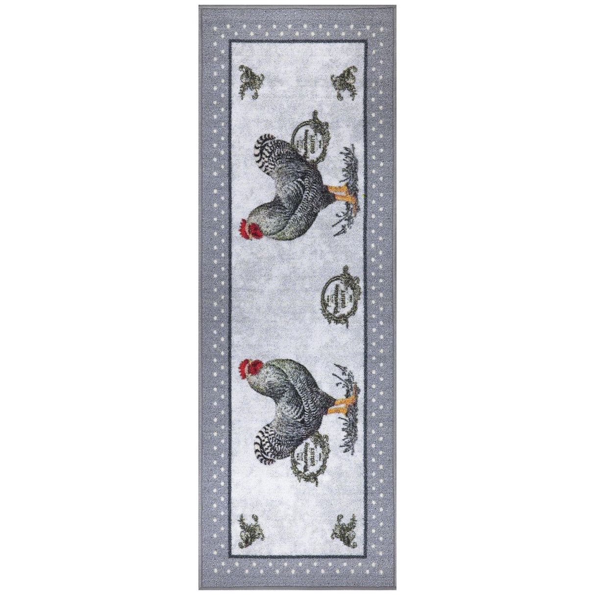 Ottomanson Daybreak Collection Rooster Rubberback Runner Rug - 20" x 59"