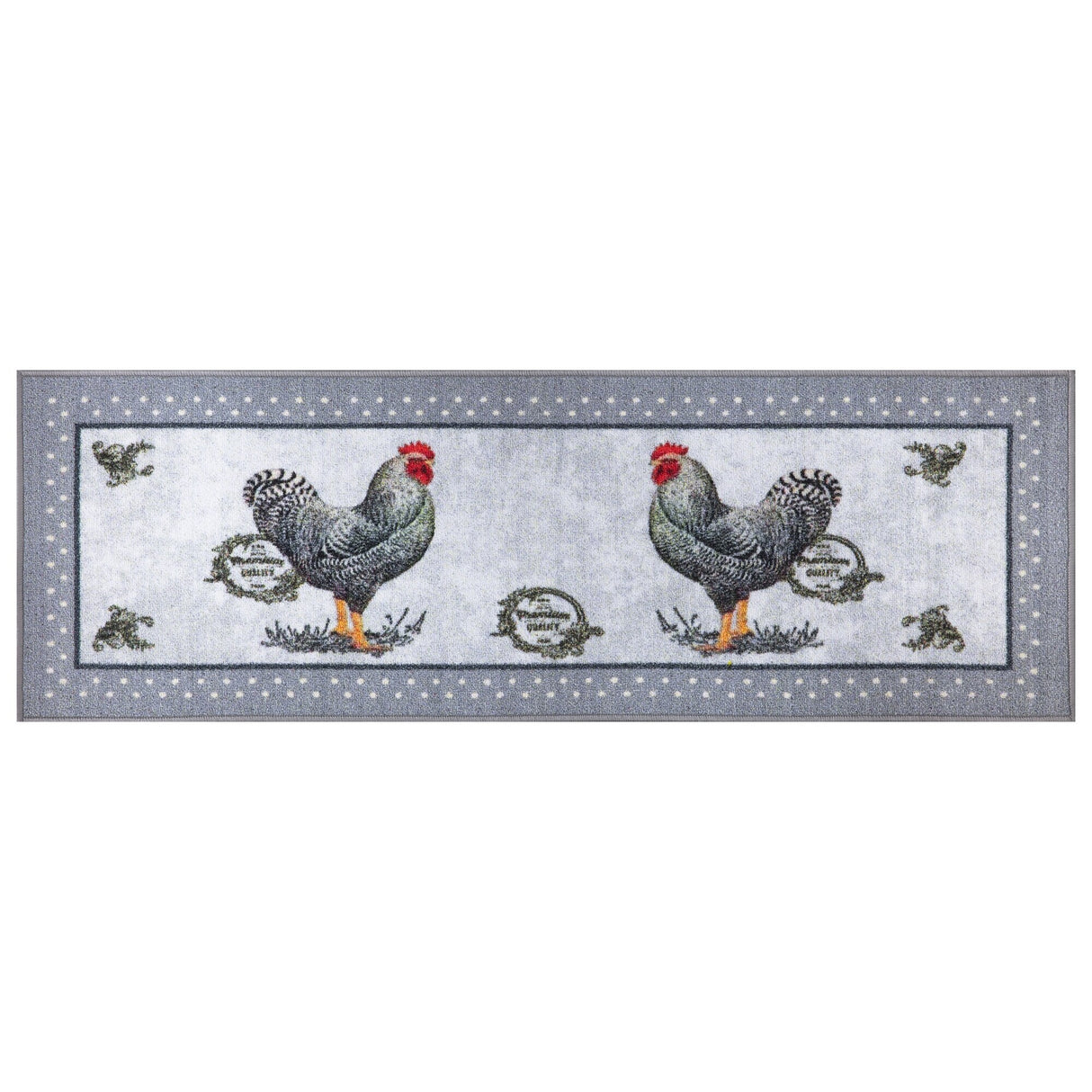 Ottomanson Daybreak Collection Rooster Rubberback Runner Rug - 20" x 59"