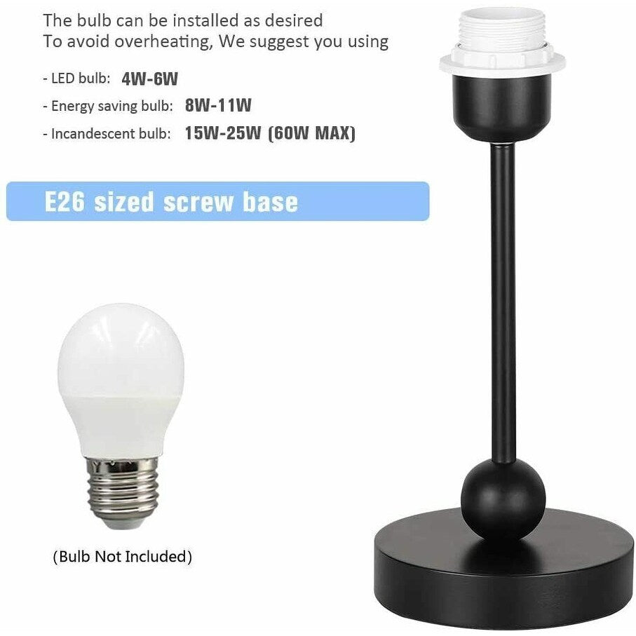 Oumilen Modern Ball Black Table Lamp, Set of 2