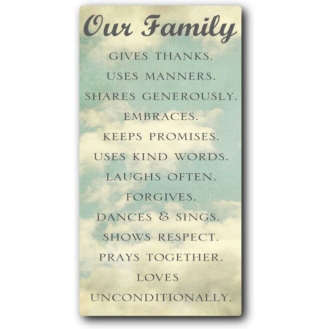 Our Family 12x24 Gallery Wrapped Stretched Canvas