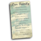 Our Family 12x24 Gallery Wrapped Stretched Canvas