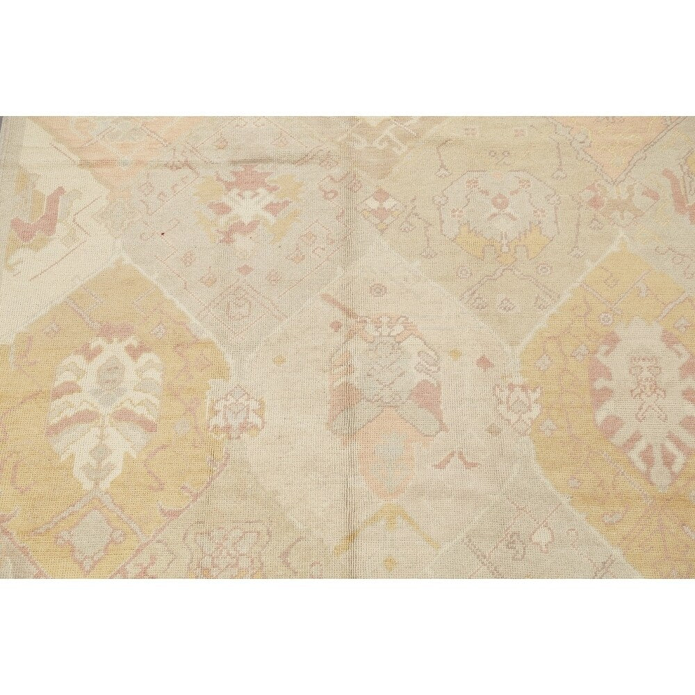 Oushak All-Over Geometric Handmade Wool Turkish Oriental Area Rug - 12'0" x 7'0"
