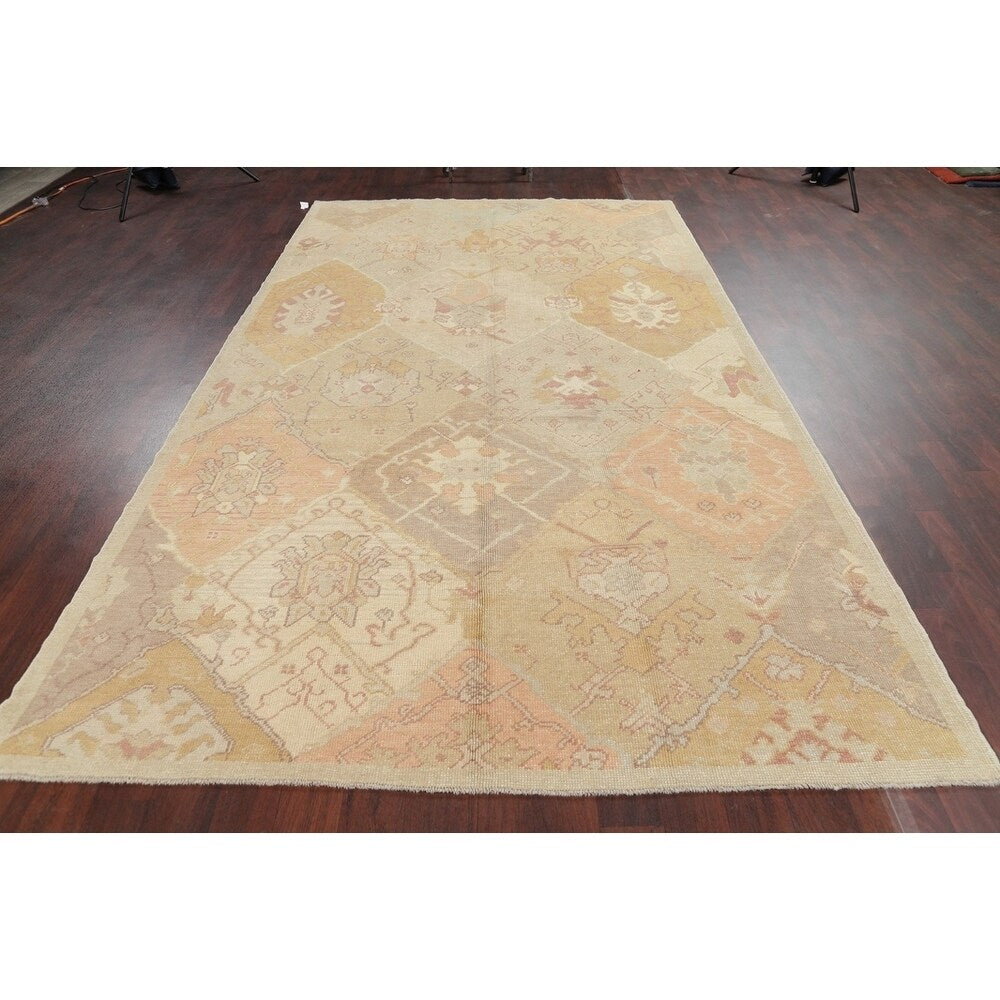 Oushak All-Over Geometric Handmade Wool Turkish Oriental Area Rug - 12'0" x 7'0"