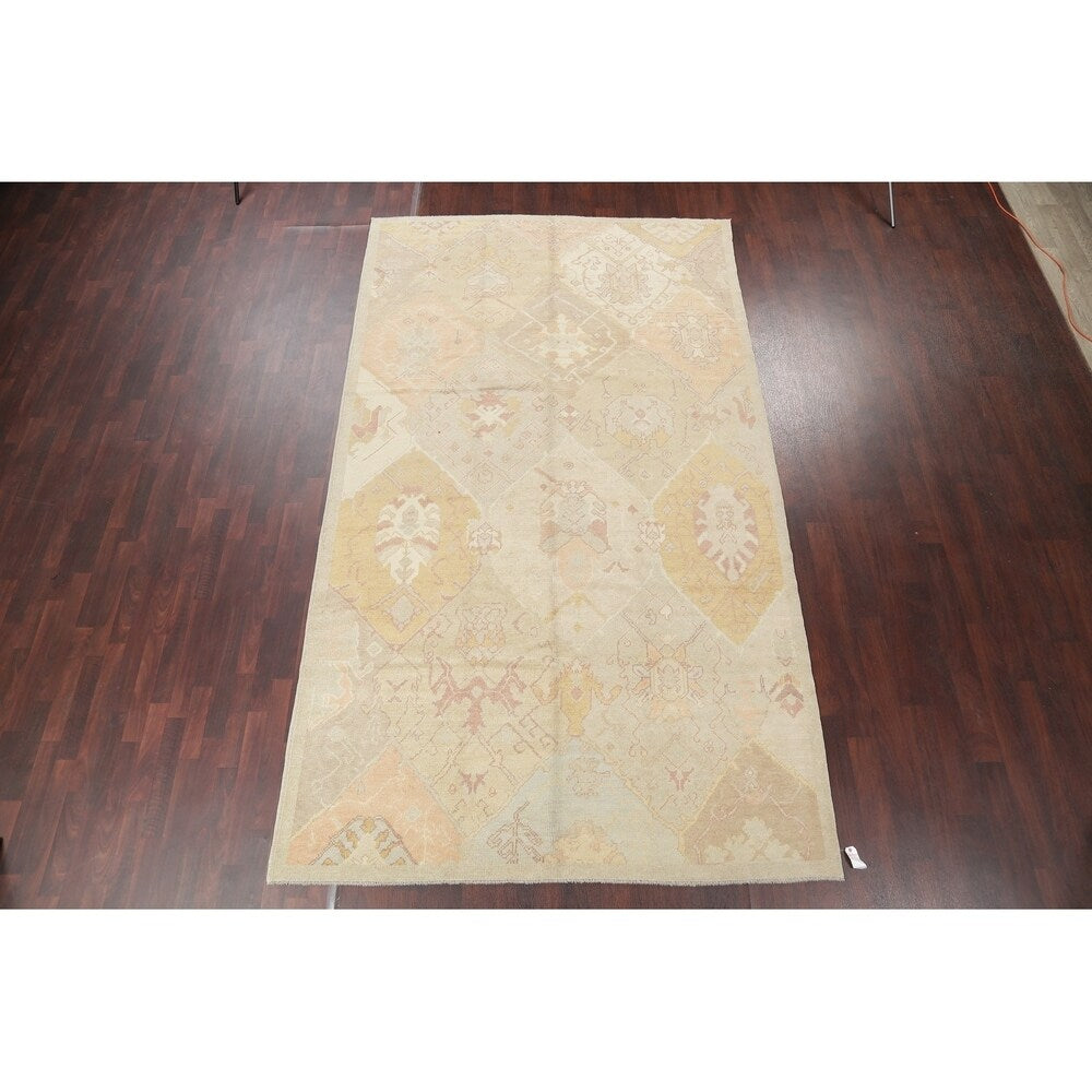 Oushak All-Over Geometric Handmade Wool Turkish Oriental Area Rug - 12'0" x 7'0"